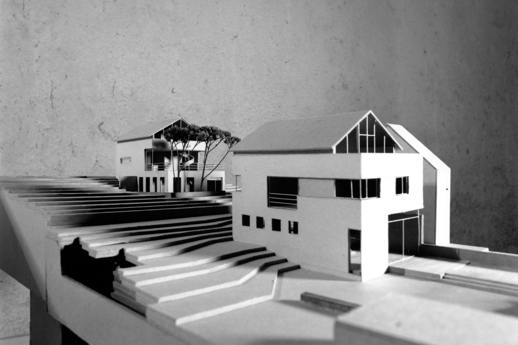 Häuser in Staffelung Modell